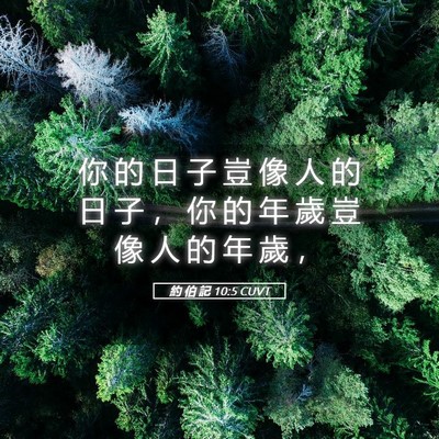 Picture 05 - 約 伯 記 10:5 CUVT - 你 的 日 子 豈 像 人 的 日 子 ， 你 - Bible Verse Picture