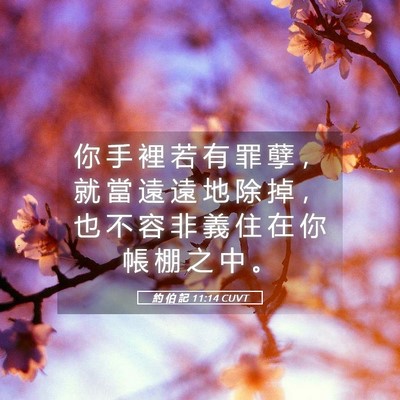 Picture 05 - 約 伯 記 11:14 CUVT - 你 手 裡 若 有 罪 孽 ， 就 當 遠 遠 - Bible Verse Picture
