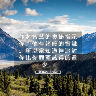 Picture 05 - 約 伯 記 11:6 CUVT - 並 將 智 慧 的 奧 祕 指 示 你 ； 他 - Bible Verse Picture