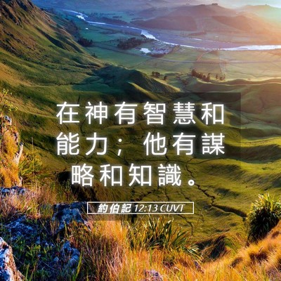 Picture 05 - 約 伯 記 12:13 CUVT - 在 神 有 智 慧 和 能 力 ； 他 有 謀 - Bible Verse Picture