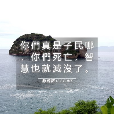 Picture 05 - 約 伯 記 12:2 CUVT - 你 們 真 是 子 民 哪 ， 你 們 死 亡 - Bible Verse Picture