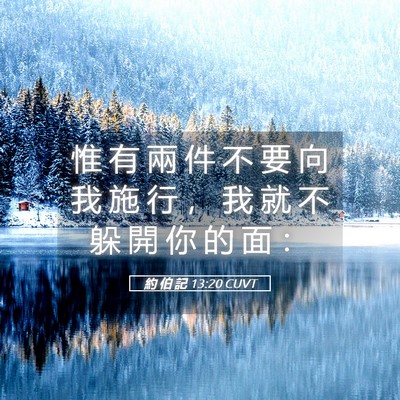 Picture 05 - 約 伯 記 13:20 CUVT - 惟 有 兩 件 不 要 向 我 施 行 ， 我 - Bible Verse Picture