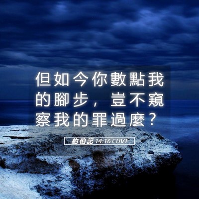 Picture 05 - 約 伯 記 14:16 CUVT - 但 如 今 你 數 點 我 的 腳 步 ， 豈 - Bible Verse Picture