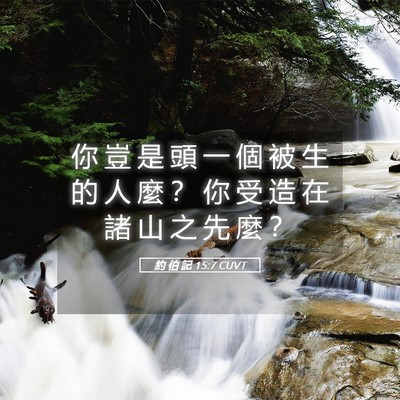 Picture 05 - 約 伯 記 15:7 CUVT - 你 豈 是 頭 一 個 被 生 的 人 麼 ？ - Bible Verse Picture