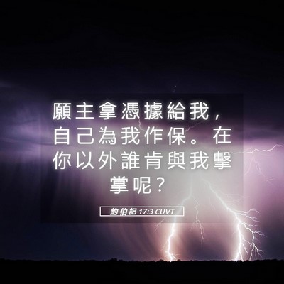 Picture 05 - 約 伯 記 17:3 CUVT - 願 主 拿 憑 據 給 我 ， 自 己 為 我 - Bible Verse Picture