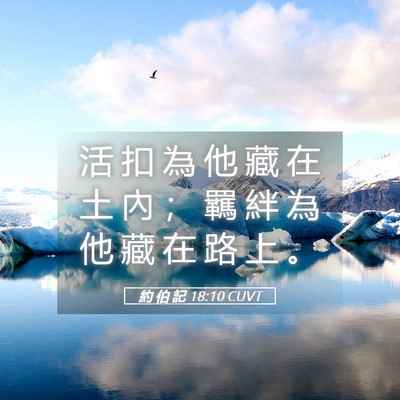 Picture 05 - 約 伯 記 18:10 CUVT - 活 扣 為 他 藏 在 土 內 ； 羈 絆 為 - Bible Verse Picture