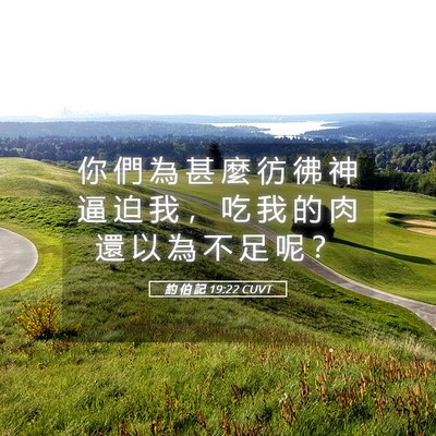 Picture 05 - 約 伯 記 19:22 CUVT - 你 們 為 甚 麼 彷 彿 神 逼 迫 我 ， - Bible Verse Picture