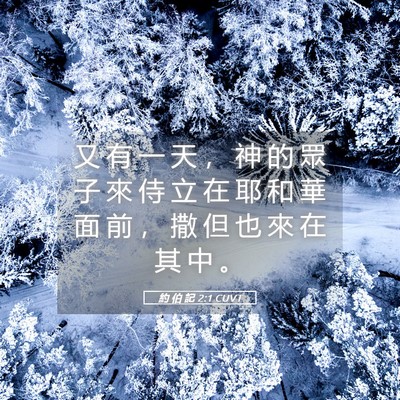 Picture 05 - 約 伯 記 2:1 CUVT - 又 有 一 天 ， 神 的 眾 子 來 侍 立 - Bible Verse Picture