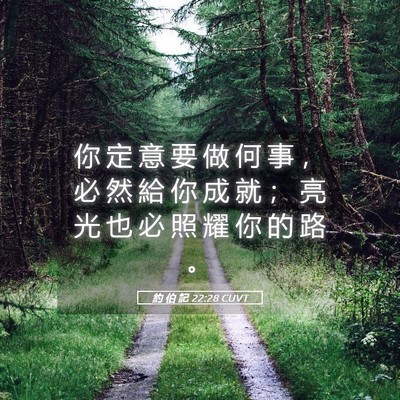 Picture 05 - 約 伯 記 22:28 CUVT - 你 定 意 要 做 何 事 ， 必 然 給 你 - Bible Verse Picture