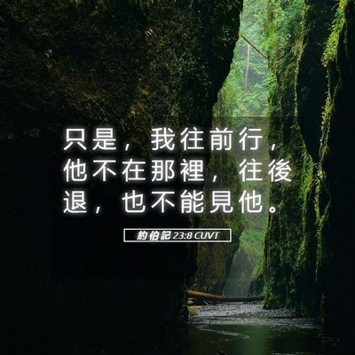 Picture 05 - 約 伯 記 23:8 CUVT - 只 是 ， 我 往 前 行 ， 他 不 在 那 - Bible Verse Picture
