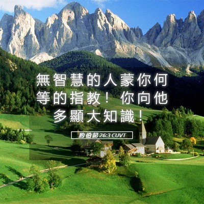Picture 05 - 約 伯 記 26:3 CUVT - 無 智 慧 的 人 蒙 你 何 等 的 指 教 - Bible Verse Picture