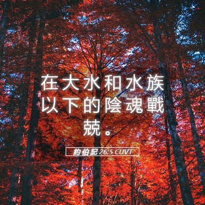 Picture 05 - 約 伯 記 26:5 CUVT - 在 大 水 和 水 族 以 下 的 陰 魂 戰 - Bible Verse Picture