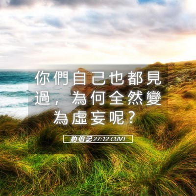 Picture 05 - 約 伯 記 27:12 CUVT - 你 們 自 己 也 都 見 過 ， 為 何 全 - Bible Verse Picture