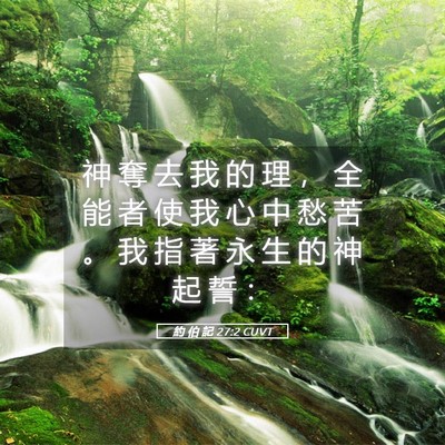Picture 05 - 約 伯 記 27:2 CUVT - 神 奪 去 我 的 理 ， 全 能 者 使 我 - Bible Verse Picture