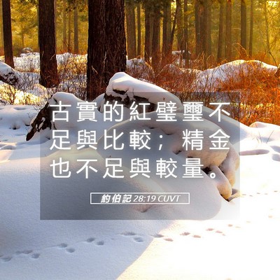 Picture 05 - 約 伯 記 28:19 CUVT - 古 實 的 紅 璧 璽 不 足 與 比 較 ； - Bible Verse Picture