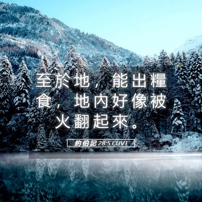Picture 05 - 約 伯 記 28:5 CUVT - 至 於 地 ， 能 出 糧 食 ， 地 內 好 - Bible Verse Picture
