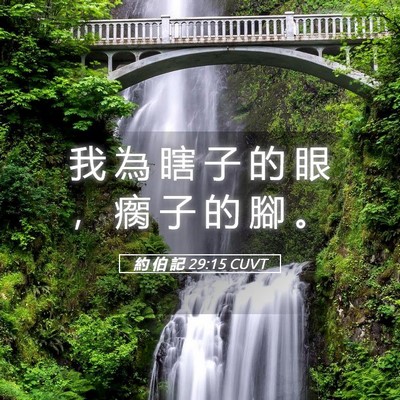 Picture 05 - 約 伯 記 29:15 CUVT - 我 為 瞎 子 的 眼 ， 瘸 子 的 腳 - Bible Verse Picture