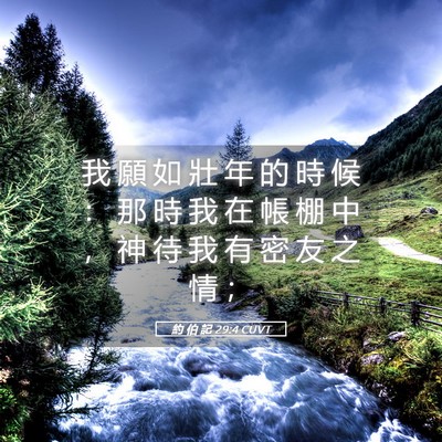 Picture 05 - 約 伯 記 29:4 CUVT - 我 願 如 壯 年 的 時 候 ： 那 時 我 - Bible Verse Picture