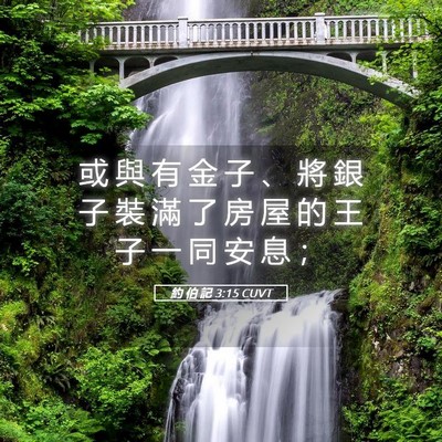Picture 05 - 約 伯 記 3:15 CUVT - 或 與 有 金 子 、 將 銀 子 裝 滿 了 - Bible Verse Picture