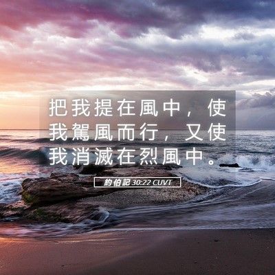 Picture 05 - 約 伯 記 30:22 CUVT - 把 我 提 在 風 中 ， 使 我 駕 風 而 - Bible Verse Picture