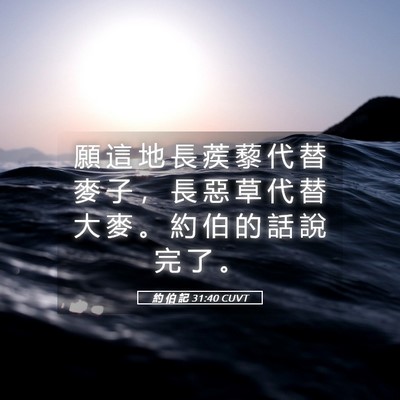 Picture 05 - 約 伯 記 31:40 CUVT - 願 這 地 長 蒺 藜 代 替 麥 子 ， 長 - Bible Verse Picture