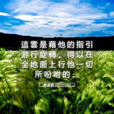 Picture 05 - 約 伯 記 37:12 CUVT - 這 雲 是 藉 他 的 指 引 游 行 旋 轉 - Bible Verse Picture