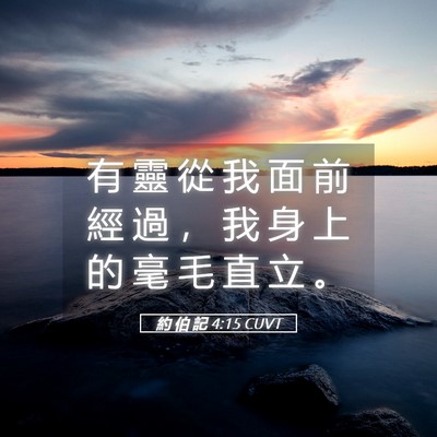 Picture 05 - 約 伯 記 4:15 CUVT - 有 靈 從 我 面 前 經 過 ， 我 身 上 - Bible Verse Picture