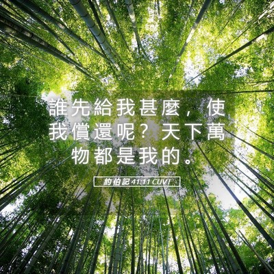 Picture 05 - 約 伯 記 41:11 CUVT - 誰 先 給 我 甚 麼 ， 使 我 償 還 呢 - Bible Verse Picture