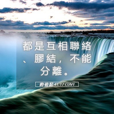 Picture 05 - 約 伯 記 41:17 CUVT - 都 是 互 相 聯 絡 、 膠 結 ， 不 能 - Bible Verse Picture