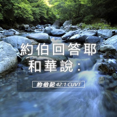 Picture 05 - 約 伯 記 42:1 CUVT - 約 伯 回 答 耶 和 華 說 - Bible Verse Picture