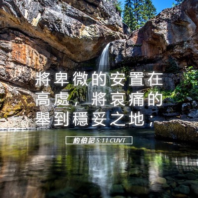 Picture 05 - 約 伯 記 5:11 CUVT - 將 卑 微 的 安 置 在 高 處 ， 將 哀 - Bible Verse Picture