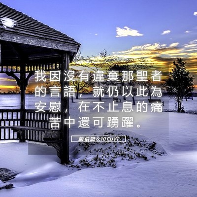 Picture 05 - 約 伯 記 6:10 CUVT - 我 因 沒 有 違 棄 那 聖 者 的 言 語 - Bible Verse Picture