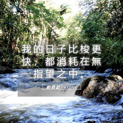 Picture 05 - 約 伯 記 7:6 CUVT - 我 的 日 子 比 梭 更 快 ， 都 消 耗 - Bible Verse Picture