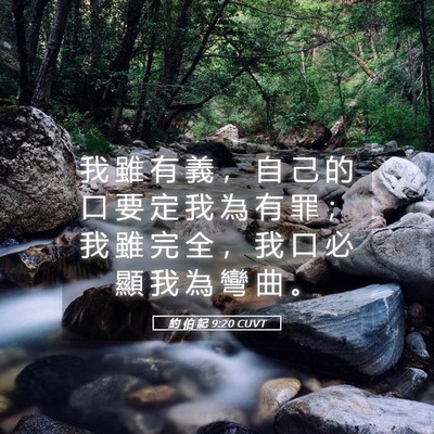 Picture 05 - 約 伯 記 9:20 CUVT - 我 雖 有 義 ， 自 己 的 口 要 定 我 - Bible Verse Picture