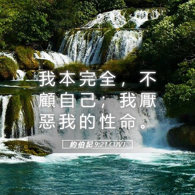 Picture 05 - 約 伯 記 9:21 CUVT - 我 本 完 全 ， 不 顧 自 己 ； 我 厭 - Bible Verse Picture