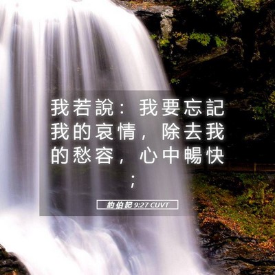 Picture 05 - 約 伯 記 9:27 CUVT - 我 若 說 ： 我 要 忘 記 我 的 哀 情 - Bible Verse Picture