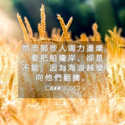 Picture 05 - 約 拿 書 1:13 CUVT - 然 而 那 些 人 竭 力 盪 槳 ， 要 把 - Bible Verse Picture