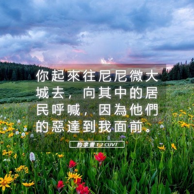 Picture 05 - 約 拿 書 1:2 CUVT - 你 起 來 往 尼 尼 微 大 城 去 ， 向 - Bible Verse Picture