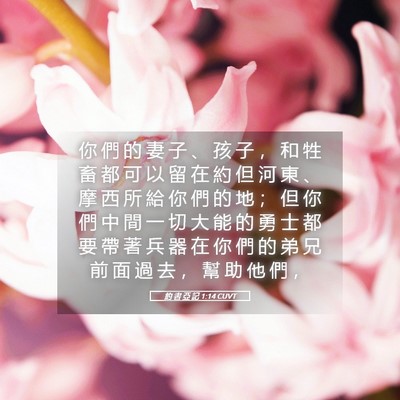 Picture 05 - 約 書 亞 記 1:14 CUVT - 你 們 的 妻 子 、 孩 子 ， 和 牲 畜 - Bible Verse Picture
