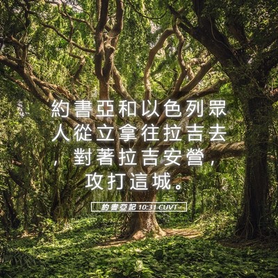 Picture 05 - 約 書 亞 記 10:31 CUVT - 約 書 亞 和 以 色 列 眾 人 從 立 拿 - Bible Verse Picture