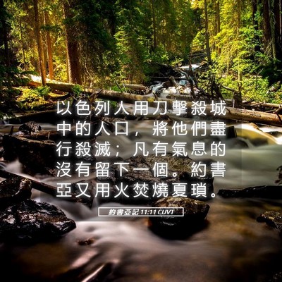 Picture 05 - 約 書 亞 記 11:11 CUVT - 以 色 列 人 用 刀 擊 殺 城 中 的 人 - Bible Verse Picture