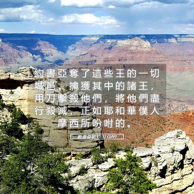 Picture 05 - 約 書 亞 記 11:12 CUVT - 約 書 亞 奪 了 這 些 王 的 一 切 城 - Bible Verse Picture