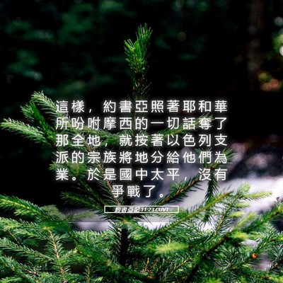 Picture 05 - 約 書 亞 記 11:23 CUVT - 這 樣 ， 約 書 亞 照 著 耶 和 華 所 - Bible Verse Picture