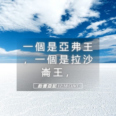Picture 05 - 約 書 亞 記 12:18 CUVT - 一 個 是 亞 弗 王 ， 一 個 是 拉 沙 - Bible Verse Picture