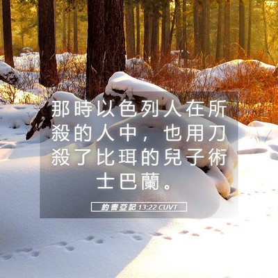 Picture 05 - 約 書 亞 記 13:22 CUVT - 那 時 以 色 列 人 在 所 殺 的 人 中 - Bible Verse Picture
