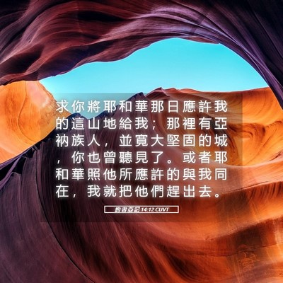 Picture 05 - 約 書 亞 記 14:12 CUVT - 求 你 將 耶 和 華 那 日 應 許 我 的 - Bible Verse Picture