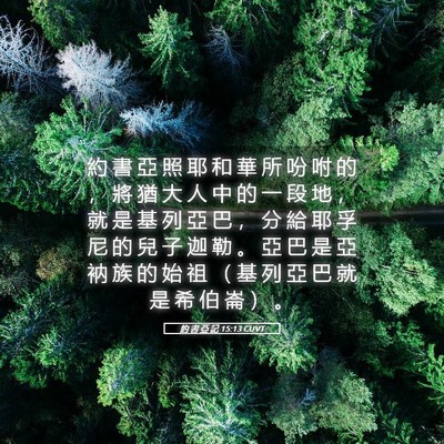 Picture 05 - 約 書 亞 記 15:13 CUVT - 約 書 亞 照 耶 和 華 所 吩 咐 的 , - Bible Verse Picture