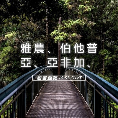Picture 05 - 約 書 亞 記 15:53 CUVT - 雅 農 、 伯 他 普 亞 、 亞 非 加 - Bible Verse Picture