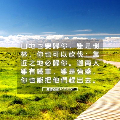 Picture 05 - 約 書 亞 記 17:18 CUVT - 山 地 也 要 歸 你 ， 雖 是 樹 林 ， - Bible Verse Picture