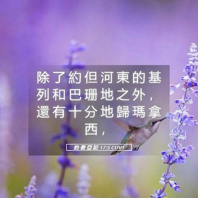 Picture 05 - 約 書 亞 記 17:5 CUVT - 除 了 約 但 河 東 的 基 列 和 巴 珊 - Bible Verse Picture